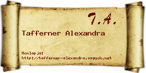 Tafferner Alexandra névjegykártya
